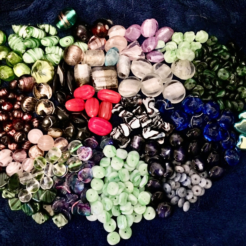 SALE! Large Assortment of Mostly Handmade Lampwork Beads + some wire as bonus!